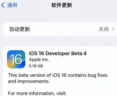 宣城苹果手机维修分享iOS16 Beta4 更新内容及升级建议 