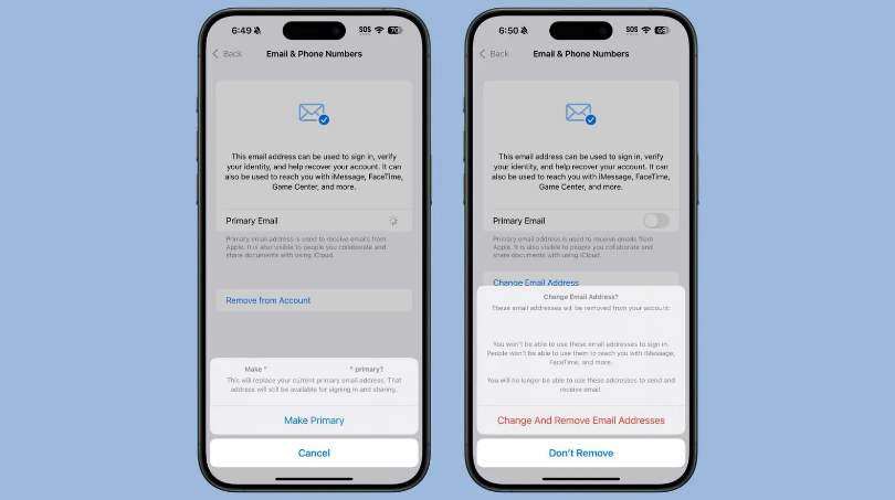 宣城苹果手机维修分享苹果 iOS 18.1 支持设置“主要”邮箱地址并更改 iCloud 邮箱 